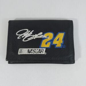 Vtg Black #24 Jeff Gordon Nascar Leather Trifold Wallet
